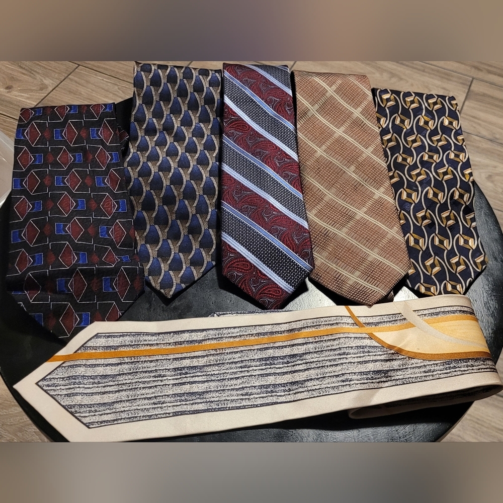 Multiples Men's Tie Set - Blue, Red, Brown, Gold